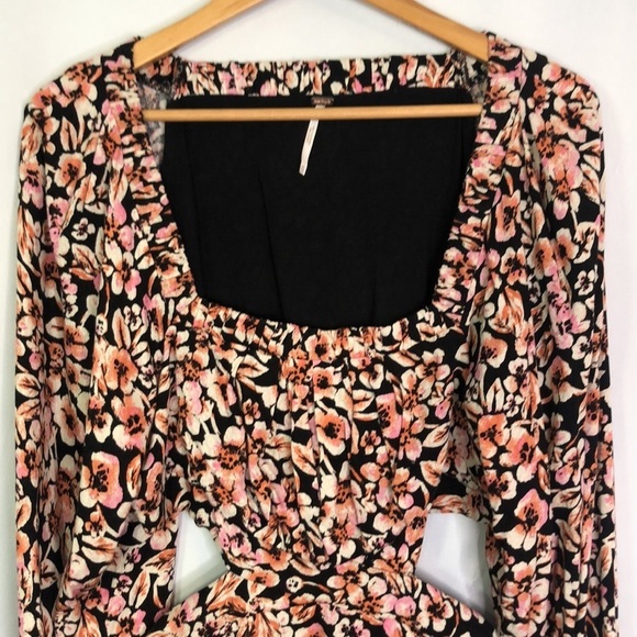 Free People Jael Cutout Floral Printed Mini Dress Size M - Picture 6 of 13